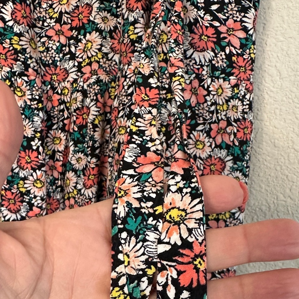 AUW Floral Midi Dress with Black and Pink Accents - Picture 5 of 6